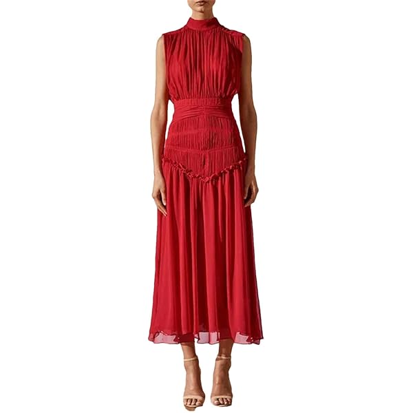 Amazon.com: Fame and Partners Womens Red Pleated Sleeveless V Neck Maxi Fit  + Flare Formal Dress Size 2, FPW3538-V1-101-FP : Clothing, Shoes & Jewelry