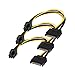 Zaharov SATA 15 pin to 6 Pin Power Cable 3-Pack 15 pin SATA to 6 pin pci Express power Adapter cable - 8 Inch