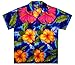 V.H.O Funky Hawaiian Shirt, BigFlower, Blue, XXL