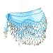 AEY Chiffon Dangling Gold Coins Belly Dance Hip, H-Light Blue, Size One Size