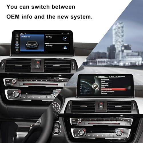 PEMP Linux Display for BMW 1 Series F20 F21 F22 3 Series F30 F31 F32 F33 F34 F35 NBT CIC Wired and Wireless CarPlay Android Car Use the Original Bluetooth Screen 1920 x 720 (2012-2017)