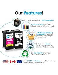 Smart Ink   Cartucho de tinta de repuesto para Canon PG 245XL PG 245 CL 246XL CL 246 (BK y Color 2 Combo Pack) para usar con Pixma MG2520 MG2522 MG2525 MG2920 MG3020 TS202 TS3120 MX492 IP2820