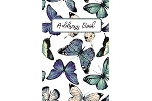 Address Book: Small Blue, Green & Purple Butterfly Telephone Address Book for Women - Mini Size For Purse or Pocket (4 x 6) - With Printed ... Telephone Number, Email Address and Notes