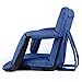Leader Accessories Water Resistant Stadium Seat Cozy Portable Reclining Seat Folding Bleacher Chair with Arm Rest (D-Navy Blue)