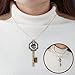 Accmor 20 Pcs Vintage Skeleton Keys Pendant Trays with 20 Pieces Glass Dome Tiles Cabochon, Pendant Bezel Blank for Crafting DIY Jewelry Making, Totally 40 Pieces