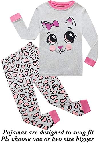 Little Girls Pajamas 100% Cotton Long Sleeve Pjs Toddler Clothes Kids Sleepwear Shirts