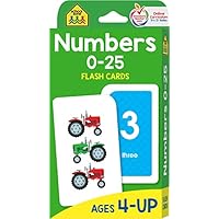 School Zone - Numbers 0-25 Flash Cards - Ages 4 to 6, Preschool, Kindergarten, Math, Addition, Subtraction, Numerical Order, Counting, and More