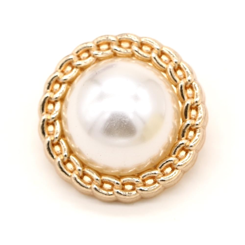 Photo 1 of USOSOU 12mm 20Pcs Round Rotate Gold Metal Pearl Buttons for Clothing Vintage Women Coat Suit Blazer Handmade Decorations (Golden, 12mm-20pcs)