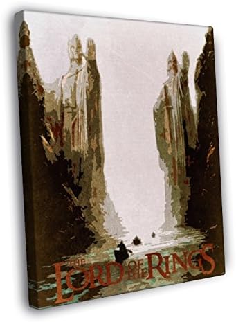 The Gates of Argonath Pillars of Kings Lord of the Rings Art Retro Vintage Painting 30x20 Framed Canvas Print