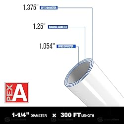 Pex-A 1-1/4" PEX Pipe, Oxygen Barrier Flexible