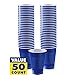 Amscan Plastic Big Pack 50ct, 12 oz, Bright Blue Double Stack, Perfect Drinkware & Disposable Cups For Serving Cold Beverages at Indoor & Outdoor Events, Birthday Parties & More, 50 Count (Pack of 1)