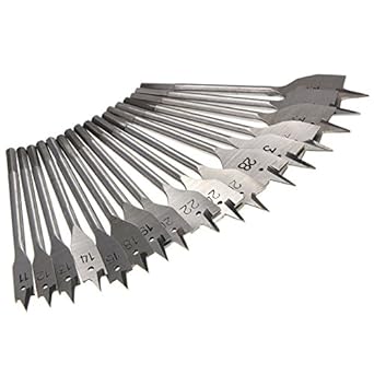 Generic 7pcs Hand Tools Drill Bit Wood Boring Spade Flat Head Metric Set 22/26/28/30/32/35/38mm Bit Hcs Woodworking Spade Paddle Flat W
