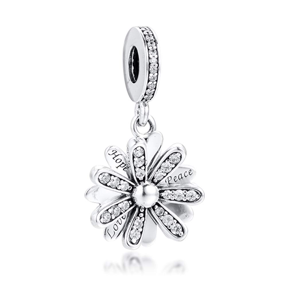 PANDOCCI 2020 Spring Sparkling Daisy Flower Bead 925 Silver DIY Fits for Original Pandora Bracelets Charm Fashion Jewelry