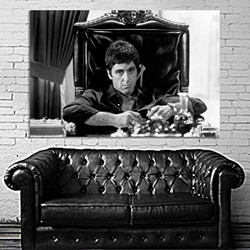 #40BW Poster Canvas Movie Scarface Mob Gangster 36x48 inch (90x122 cm) Canvas & Stretcher Bars Frame
