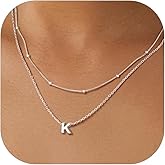 PROSILVER S925 Sterling Silver Necklace for Women Layered Initial Pendant Necklaces Women's Dainty Silver Chain Trendy Charm Necklace Letter A-Z