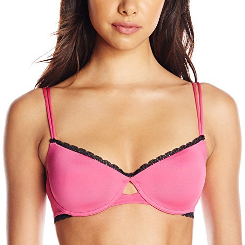 Photo 1 of Cosabella Women's Newport Balcony Bra, Fuchsia/Black, 32D
