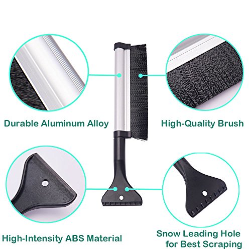 Jscarlife 16.5-23.7 inch Retractable Snow Brush & Ice Scraper | Auto Snow Removal | Car Truck SUV Windshield | Heavy Duty - Thumbnail 3