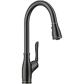 Oil Rubbed Bronze Kitchen Faucet with Pull Down Sprayer, Lava Odoro Bronze Kitchen Sink Faucet with Magnetic Docking Spray 3-Function, Brass Faucet for Kitchen Sink 1 Hole and 3 Hole, KF271-ORB