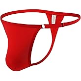 DKEGIFF Men's Thong Underwear Male G String T-Back Bikini Exotic Swimsuit Micro Lingerie Adjustable Circumference One Size