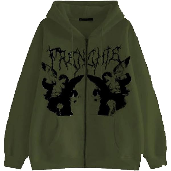 Amazon.com: SHINsuke Women Y2K Hooded Sweatshirt Gothic Zip