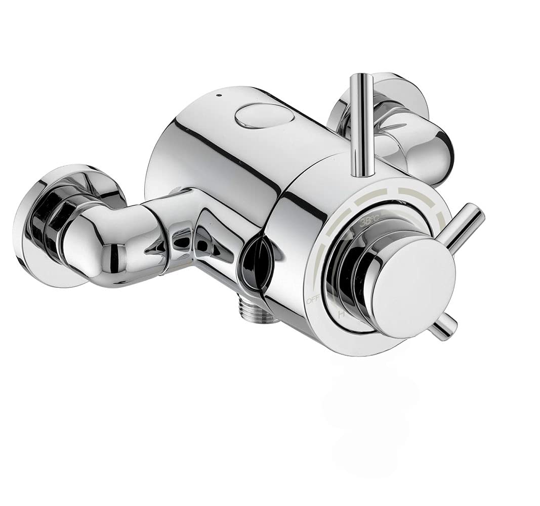 Emso Round Exposed Thermostatic Shower Valve with Bottom Outlet
