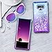 Ruky Galaxy Note 9 Case, Galaxy Note 9 Glitter Case, Gradient Quicksand Series Reinforced Corners TPU Bumper Cushion Protective Shockproof Bling Heart Liquid Case for Galaxy Note 9 - Blue/Purple