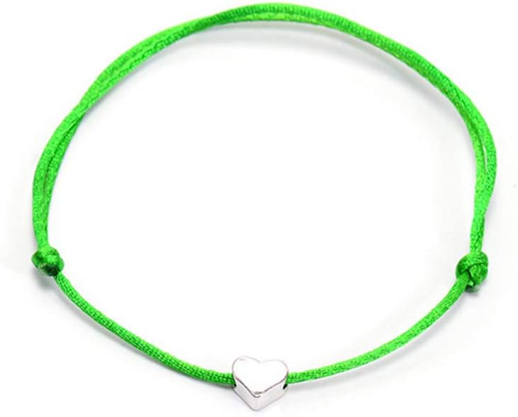 Gold Color Heart Bracelet Silver Handmade Jewelry Multicolor Rope Adjustable String Lucky Bracelet