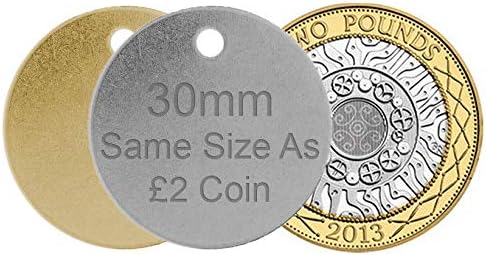 Quality Large 30mm Round Brass or Nickel Pet Id Tag & Ring, Dog, Cat, free Engraving (Nickel)