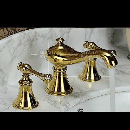 Furesnts Modern home kitchen and bathroom faucet Titanium gold plated European continental copper and gold basin faucet lavatory faucet ,(Standard G 1/2 universal hose ports)