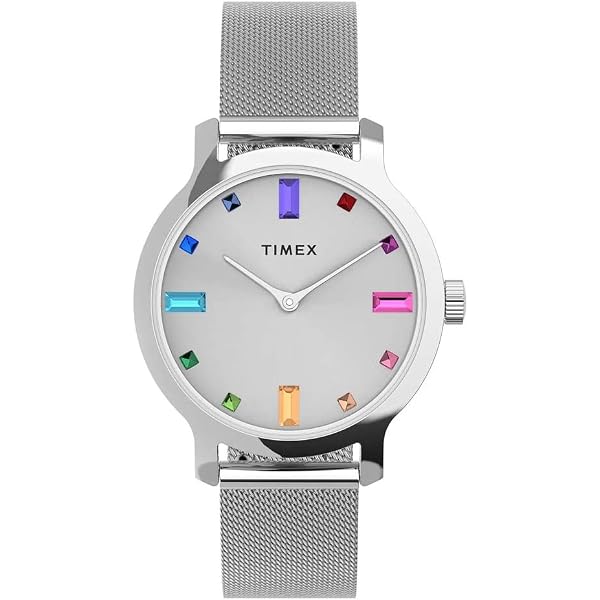 Timex Women Dress TW2V76800JI Rainbow Crystals 32mm Pink Leather Watch Timex Dress Rainbow Crystals Pink Leather Strap Watch (Model  main image 3