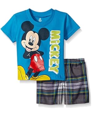 Baby Baby Boys' Mickey Mouse Plaid Short- Set