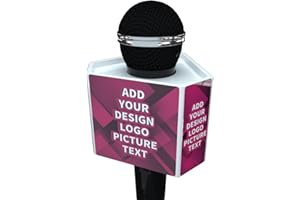 Custom Microphone Box Personalized Logo Cube Hexagon mic flag (white)