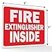 Fire Extinguisher Inside Sticker Sign - Safety Signs - 5 Pack - 4