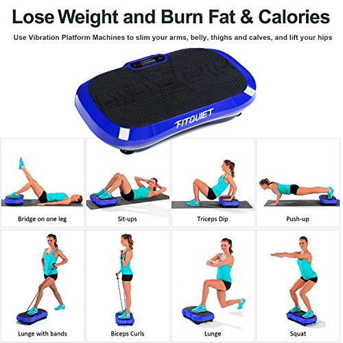 FITQUIET Vibration Plate Exercise Machine with Loop Resistance Bands