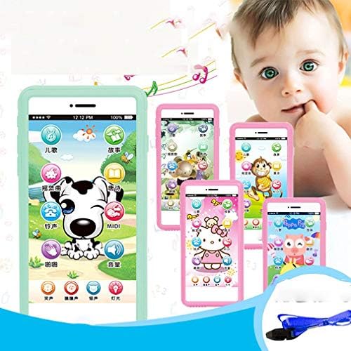 Binghotfire Children'S Toys Touch Screen Mobile Phone To Send Lanyard Music Story Machine,Green