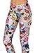 QZUnique Women's Classic Retro Printed Pattern Ankle Length Elastic Tights Leggings