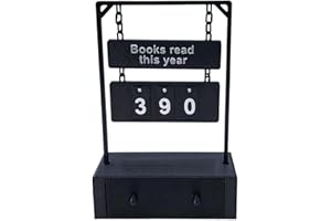 Books Read This Year 3D Printed Counter for Reading Goals, Tracks Up to 999 Books, Hanging Display for Reading Challenges, Id