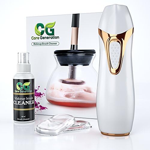 ONE DAY SALE!-Electric Makeup Brush Cleaner and Dryer for All Size Makeup Brushes with Strong Motors and Spinner, BONUS Silicone Puff and Liquid Shampoo,Premium Cosmetic Solution - Just Clean and Dry