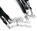 Housweety Black Organza Ribbon Waxen Cord Necklace 17