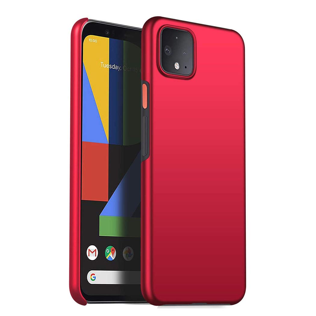 GAPlus Google Pixel 4 Case - Pixel 4 5.7" Ultra Slim Thin Armour Hard Case - Matte Rubberized Cover For Google Pixel 4 (Red)