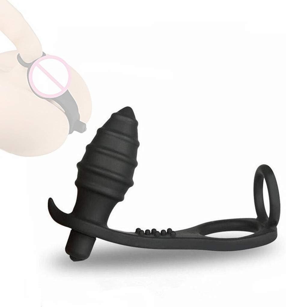 Silicone Lock Ring Spiral Vibration Massage Plug Toy