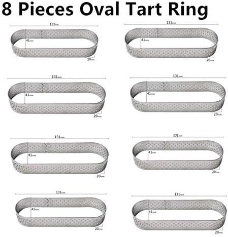 FTFSY Tart Cake Mold For Baking Dessert Ring Art Mousse Silicone 3D Mould Silikonowe Moule Tartlet Pan Pastry Tools,8 Pieces Oval Ring