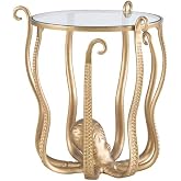 Linon Olivia Metal Octopus Table in Gold