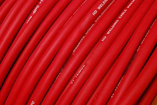 2 Gauge AWG - Flex-A-Prene - 100% Copper Welding/Battery Cable - Red - 600 V - Made In USA (40 FEET