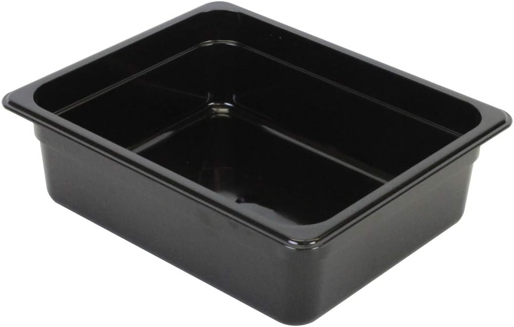 GN 1/2, 100mm Deep, 6Ltr Gastronorm Container, Polycarbonate, Black