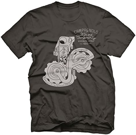 Endurance Conspiracy Mens Cycling T-Shirt (Inspired by Campagnolo) campy '33" by Heather Black, Crew Neck