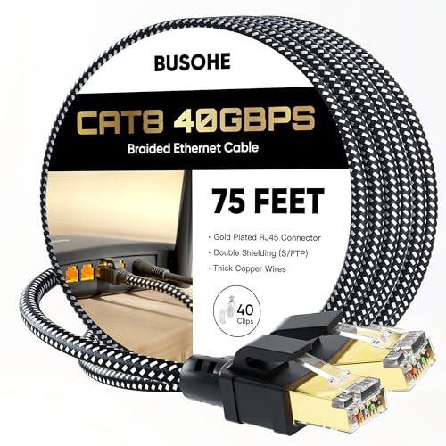 BUSOHE Cat 8 Ethernet Cable Speed 40gbps