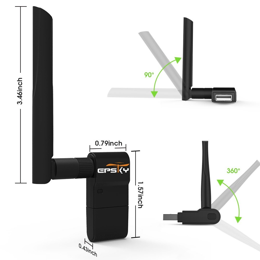 Wifi Adapter Dual Band 5ghz 600mbps wireless adapter for Desktop Laptop with Windows xp / 7/8 / 10 Mac 10.6-10.13