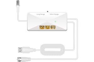 GZMJRD Indoor TV Antenna Amplifier, Digital Antenn Signal Booster, 25dB High Gain Powerful Antenna Booster, Suit for All TV Antennas (TVK32)