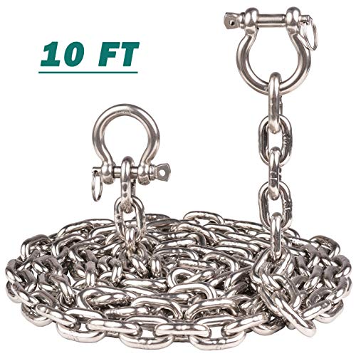 kjxxkj T316 Stainless Steel 5/16"(8mm) Anchor Chain with 2 Pcs 3/8" Anti-Off Shackles, Marine Grade (10 FT) - Thumbnail 5